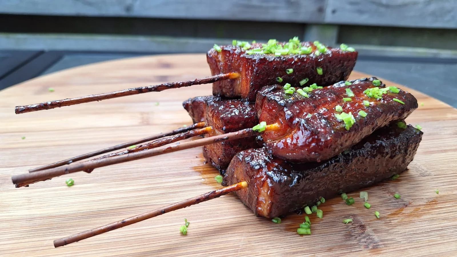 BBQ pork belly lollipops