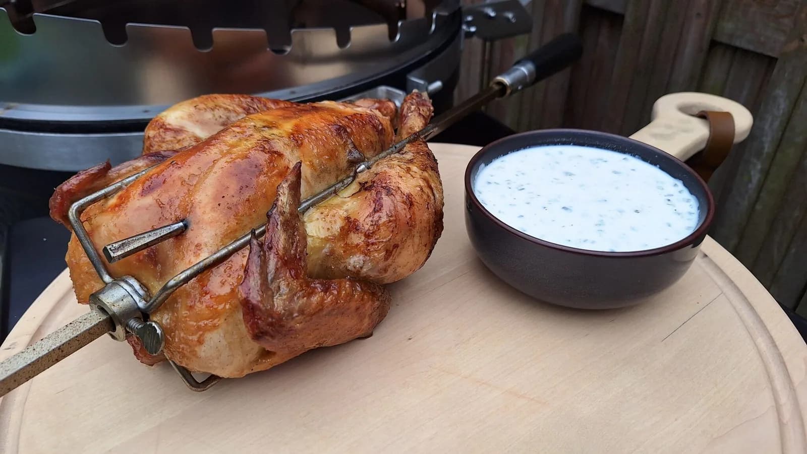 Lemon and garlic rotisserie chicken