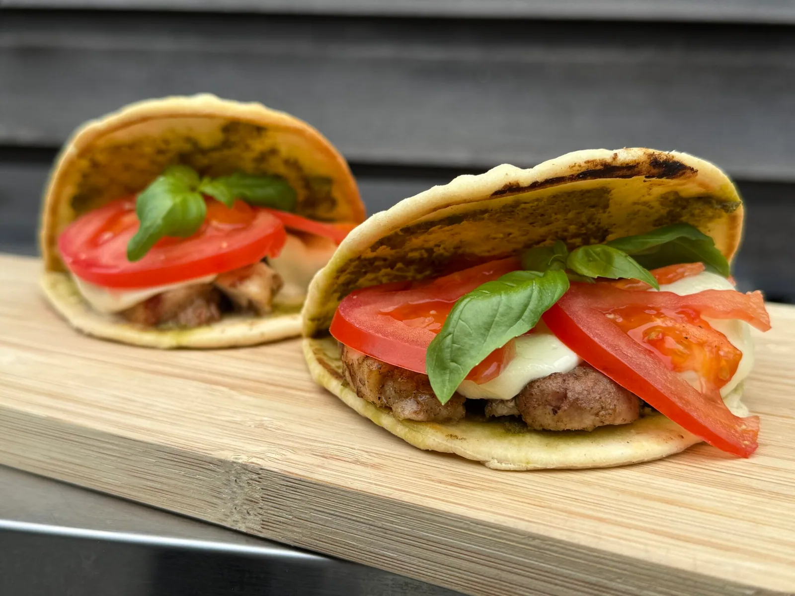 Chicken caprese flatbread