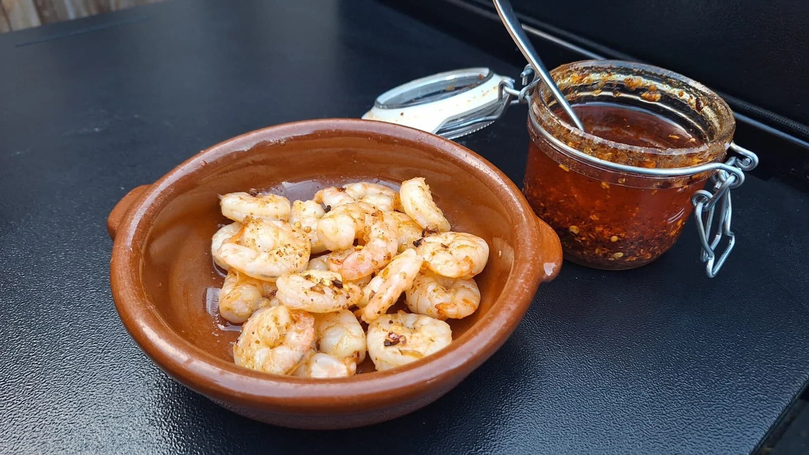 Prawns with homemade chilli oil