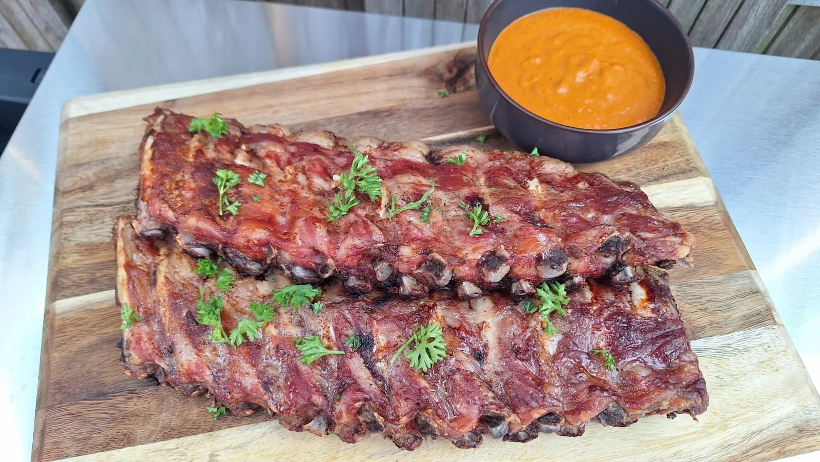 Iberico ribs with mojo picón