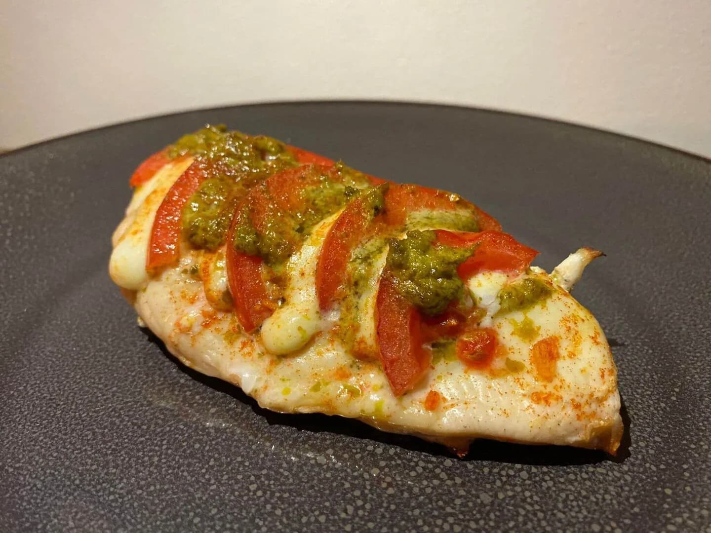 BBQ chicken breast caprese