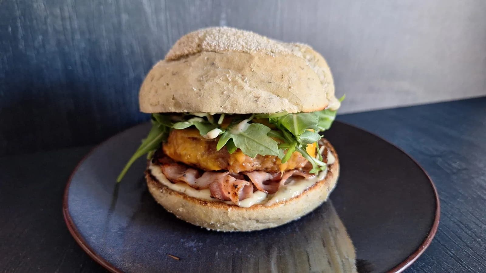 Mediterranean chicken burger