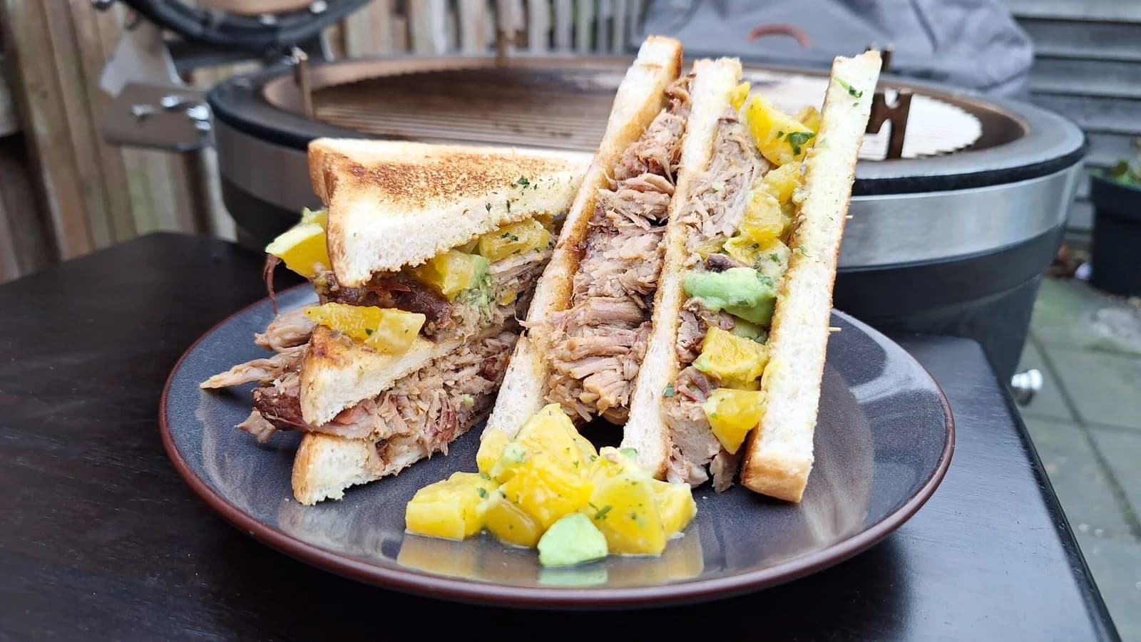 Mojo pulled pork sandwich