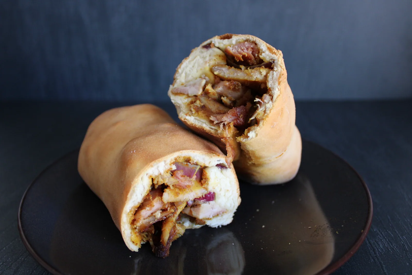 BBQ shawarma pizza roll