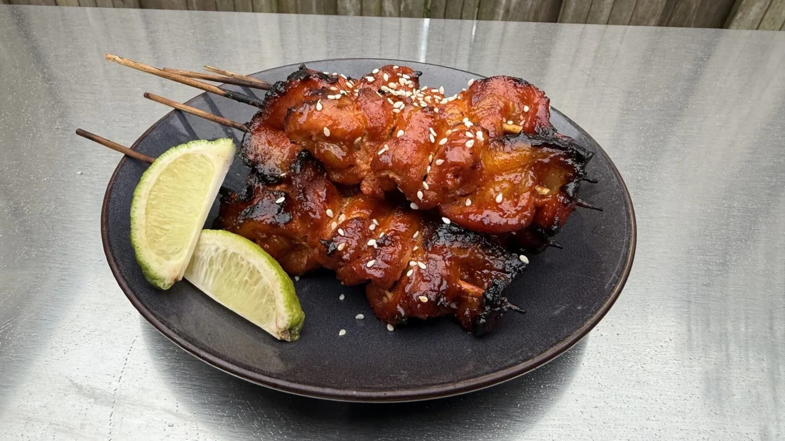 Pork belly skewers with gochujang marinade