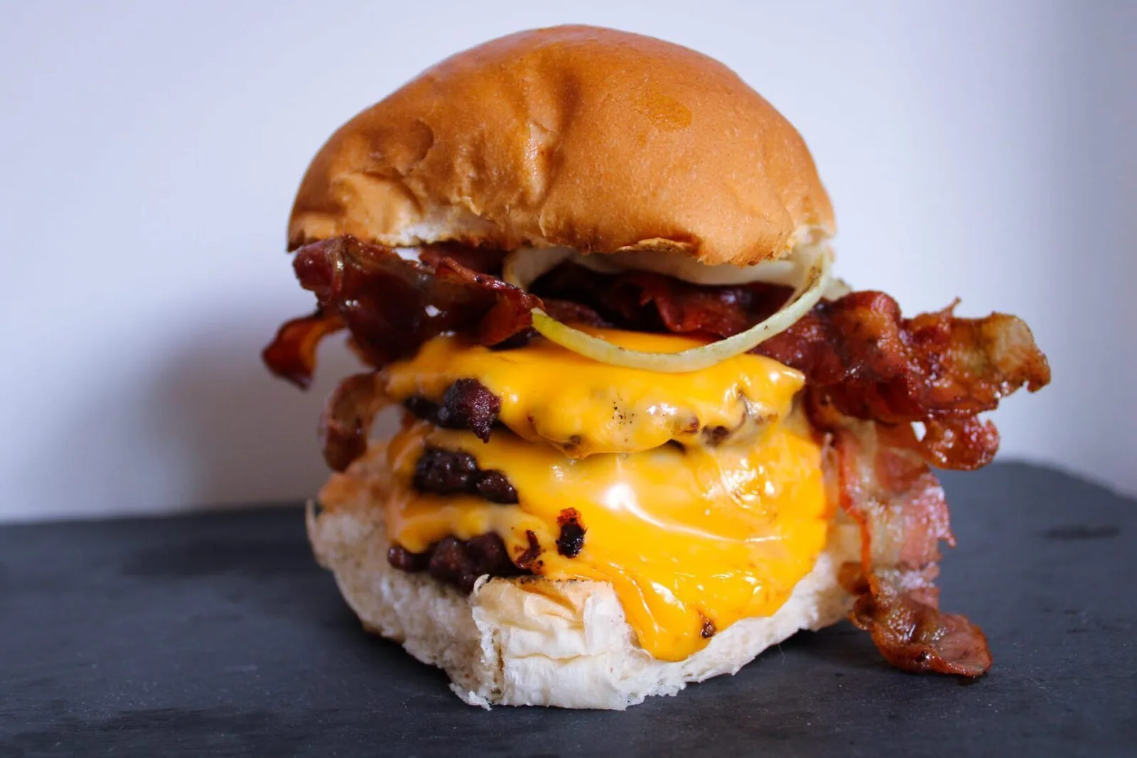 Triple bacon cheeseburger