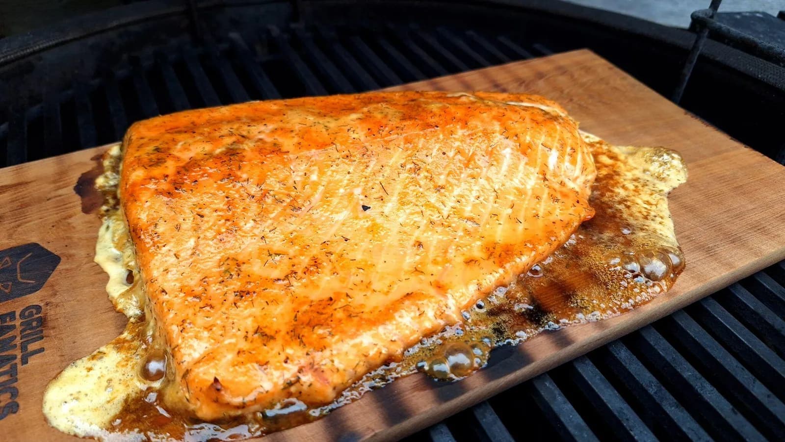 Hot-smoked salmon with orange glaze