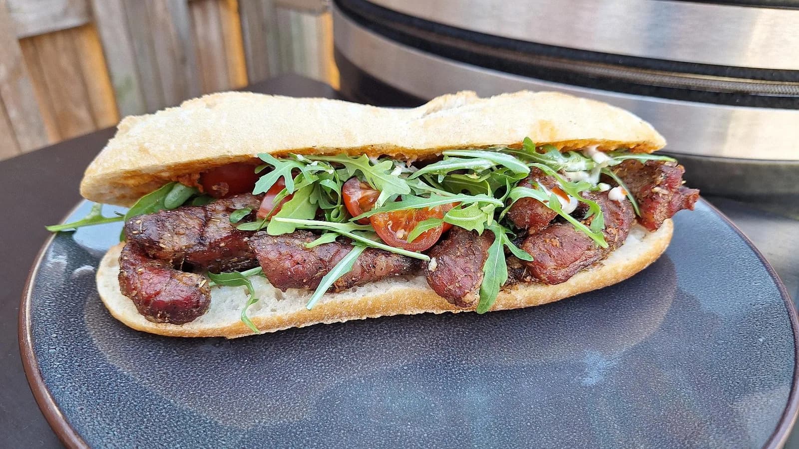 Spanish-style rib finger sandwich